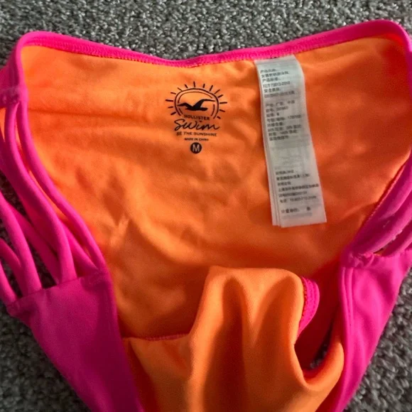 Neon Pink Strappy Bikini Bottom - Picture 2 of 4